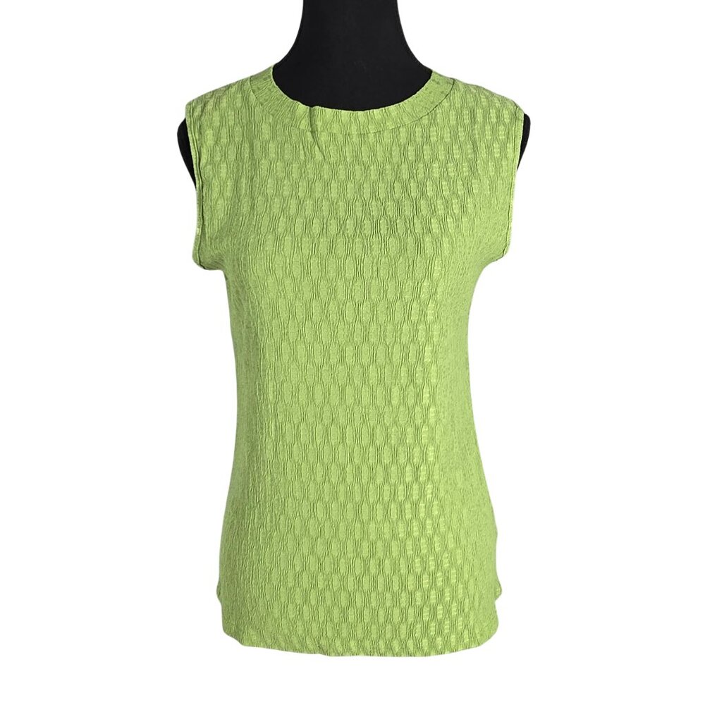NWT | PrinStory Lime Green Puckered Texture Tank Top | Minimalist | M